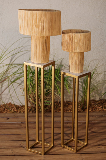 Lampe en raphia